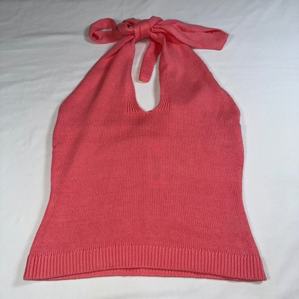 525 America Knit Halter Top Pink Berry Sleeveless Casual Summer‎ Top Women M NWT